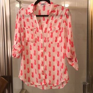 Neon Pineapple Convertible Sleeve Portofino Shirt